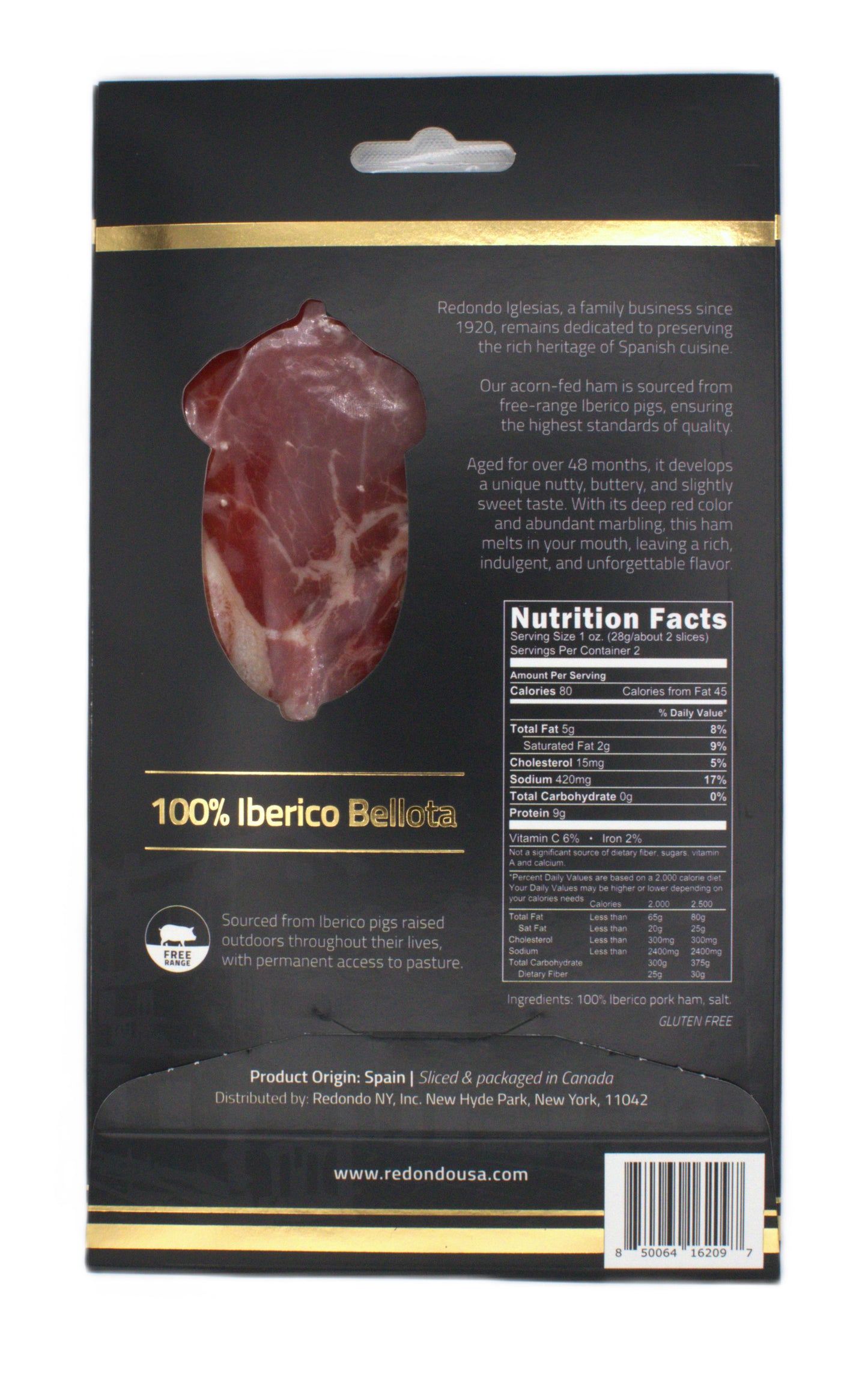 100% Iberico Ham Acorn-Fed 48 months aged - Sliced 2oz